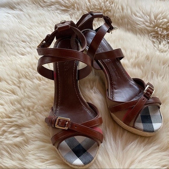 Authentic Burberry Wedged Heels - Picture 1 of 6